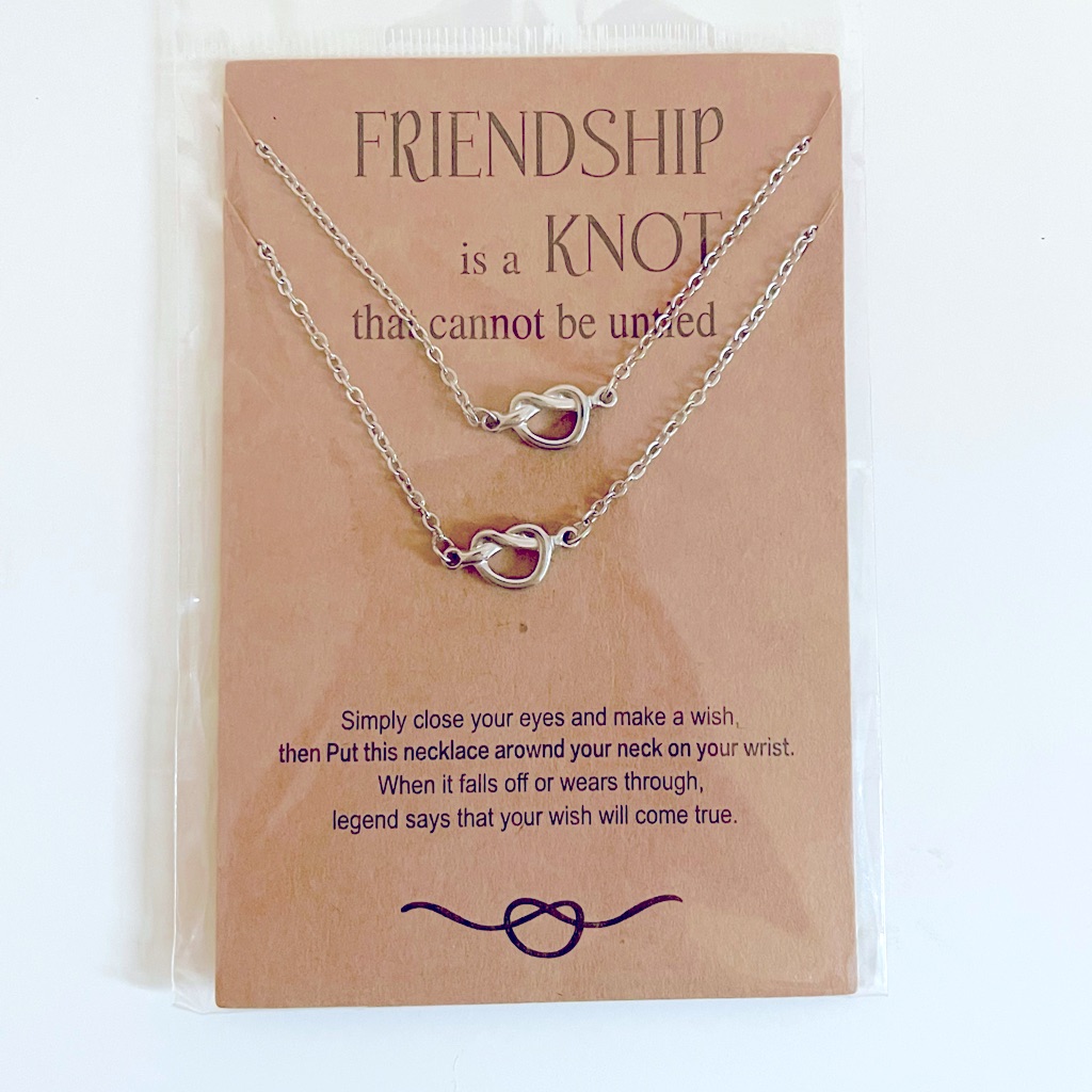 Friendship Knot Necklace Set Brand New